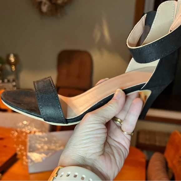 Women’s Black Suede Strappy Heels - Picture 1 of 7